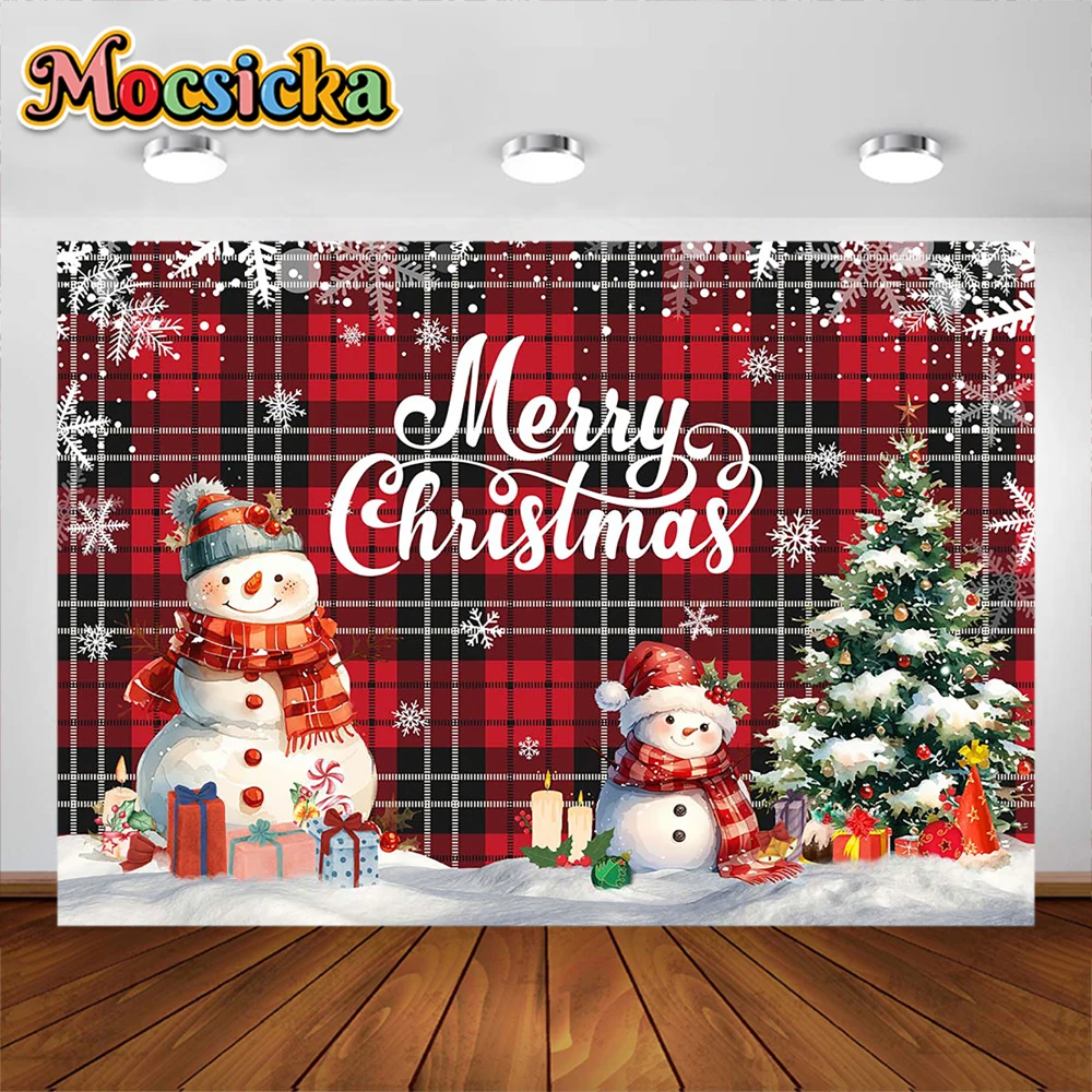 Mocsicka-خلفية التصوير الفوتوغرافي لعيد الميلاد ، رجل الثلج ، شجرة ، زخرفة الحفلات ، صورة عائلية ، خلفيات ، مستلزمات الاستوديو