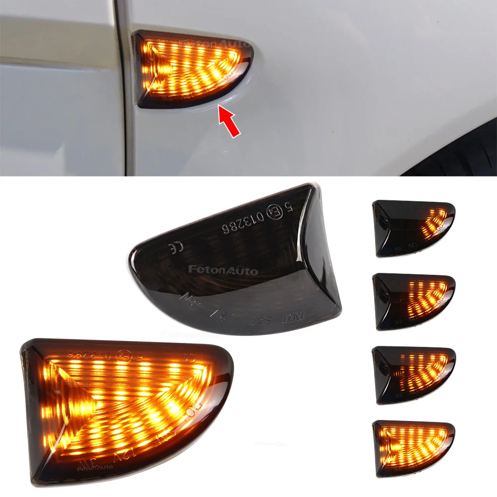 Car LED Dynamic Amber Side Marker Turn Signal Lights For Mercedes-BENZ Smart Fortwo W451 Coupe/Cabrio 2007-2014