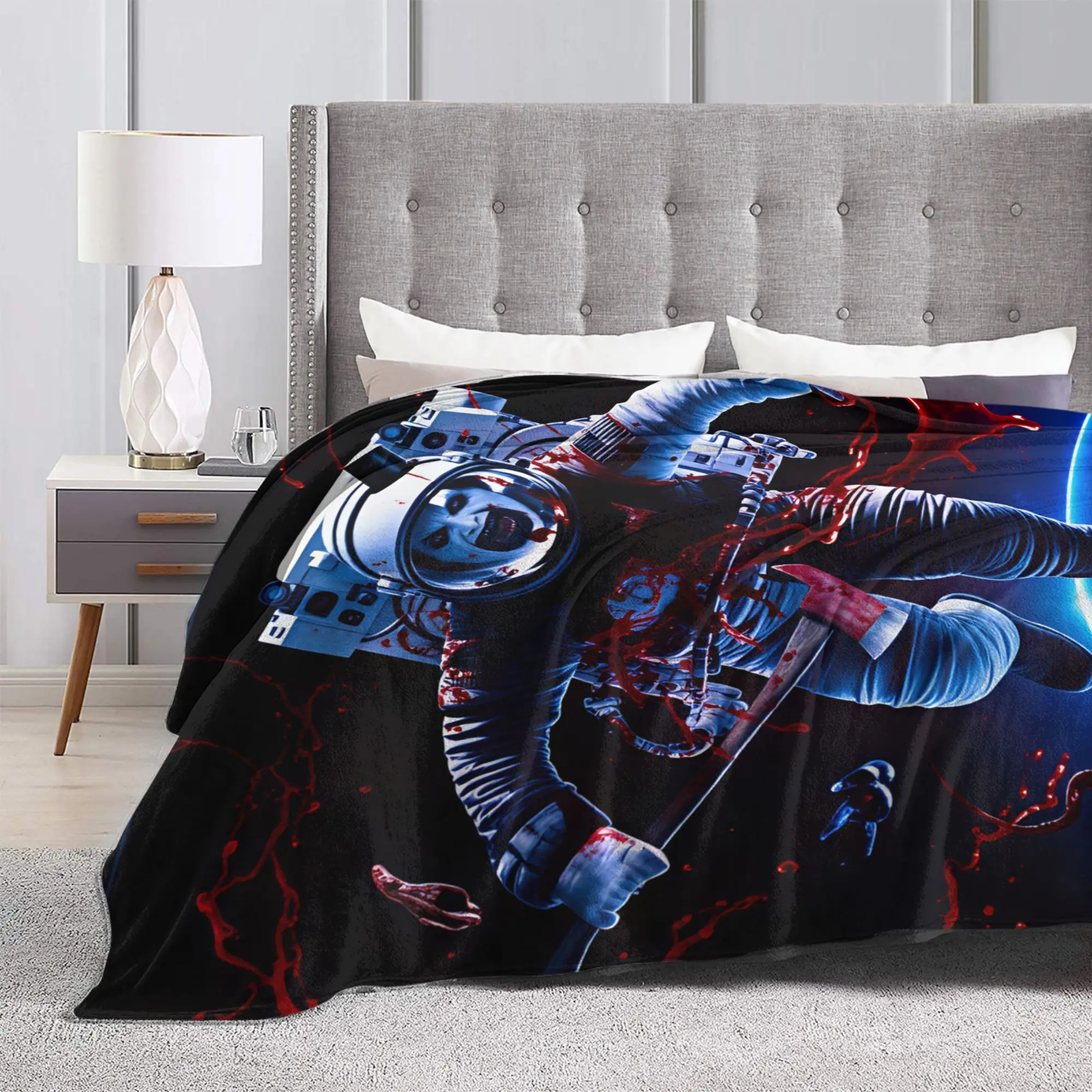 Terrifier 4 Halloween Blanket Quality Warm Soft Horron Throw Blanket Winter Girls Boys Couch Chair Fluffy Bedspread
