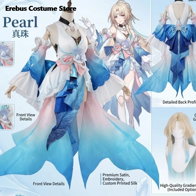 

Костюм для косплея Honkai Star Rail Pearl: полный комплект для женщин, для Хэллоуина, вечеринок и выступлений, элегантный наряд для ролевых игр в стиле Celestial