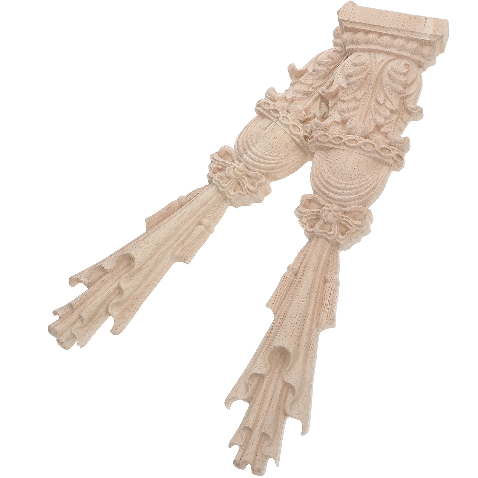 

2pcs Wood Carving Decorative Mouldings Appliques for Furniture Door Frame Window Trim Unpainted Wood Onlays Fireplace Mantel