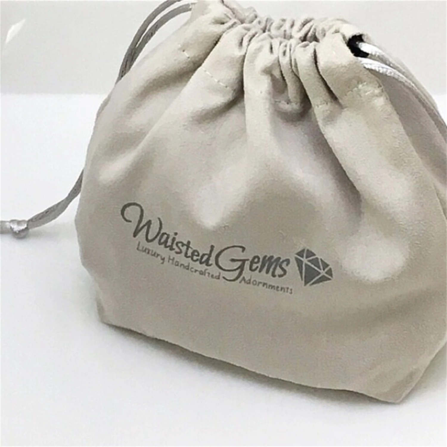 

50pcs custom jewelry packaging pouch Cotton canvas bags personalized logo with ribbon bag chic small pouch jewellery packaging