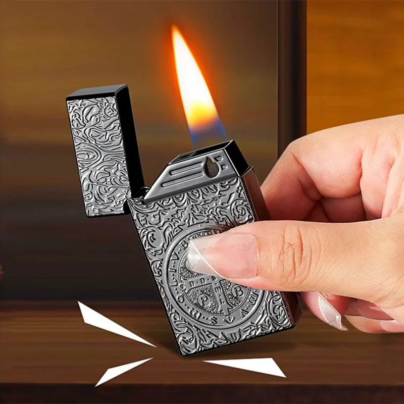 

Constantine Double-sided Carving Technology Intelligent Voice Controlled Lighter with Open Flame and Cigarette Lighter