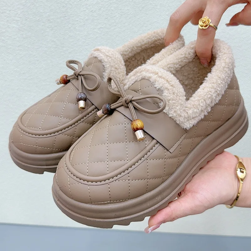 Snow boots women's shoes winter new old Beijing cotton piled thickened fluffy warm non-slip comfortable middle-aged  shoes