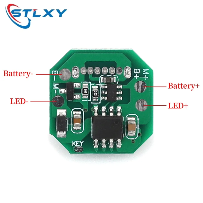 Stlxy 1Pcs Strong Flashlight Driver Board DIY Circuit Board Type C Charging Port Integrated Charge Discharge Power Module