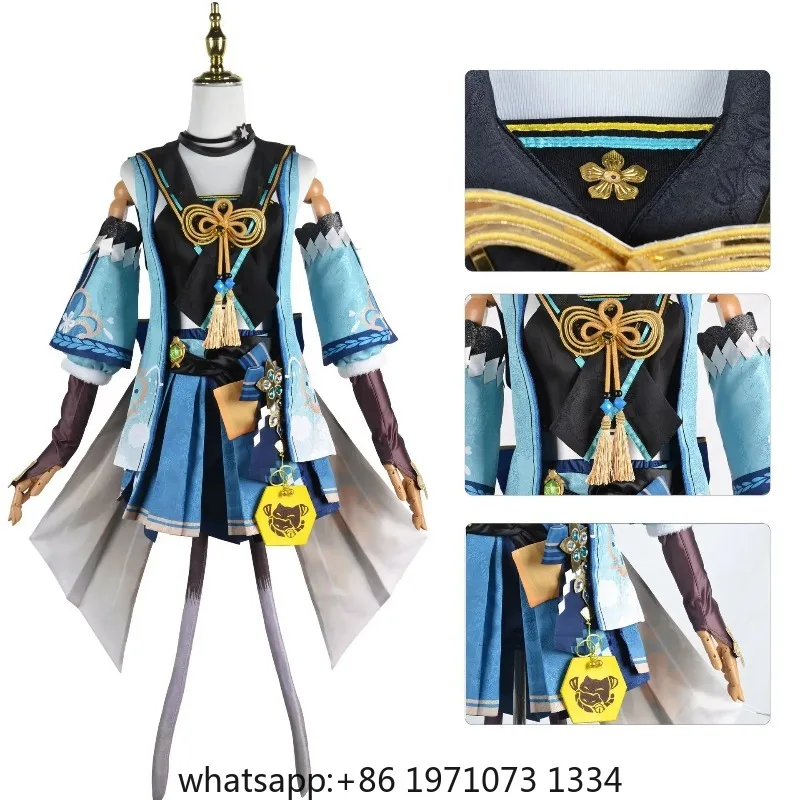 Kirara Cosplay Costume Genshin Impact Kirara Costume Kirara Ears Tails Suit Women Wig Game Halloween Carnival Party Outfit