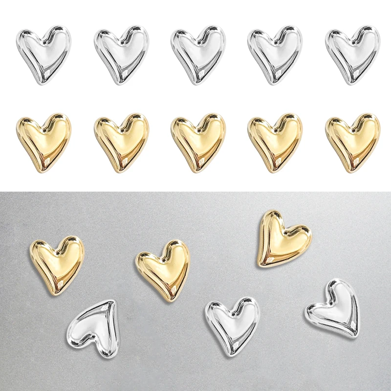 20PCS Fridge Magnets Heart Refrigerator Stickers 20mm Cute Small Magnet For Fridge Gold Silver Office Whiteboard Locker Magnetic