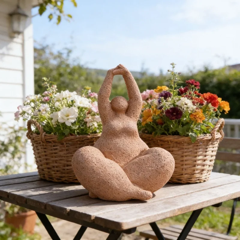 

Fat Woman Yoga Resin Statue Abstract Cross Legged Meditation Figure Desk Office Home Aesthetic Decor Ornament