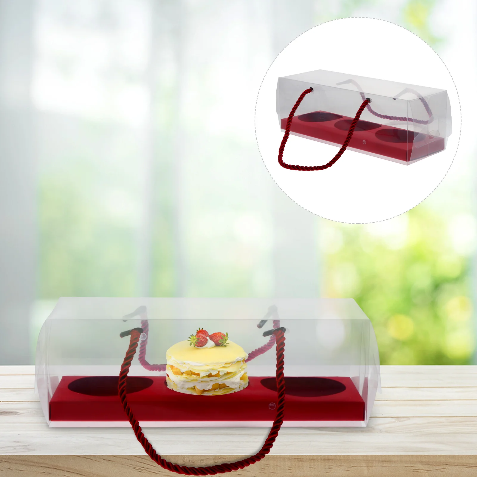 

10 Pcs Cookie Boxes Cake Containers Simple Egg-Yolk Puff Cases Baking Bakery Red Bride