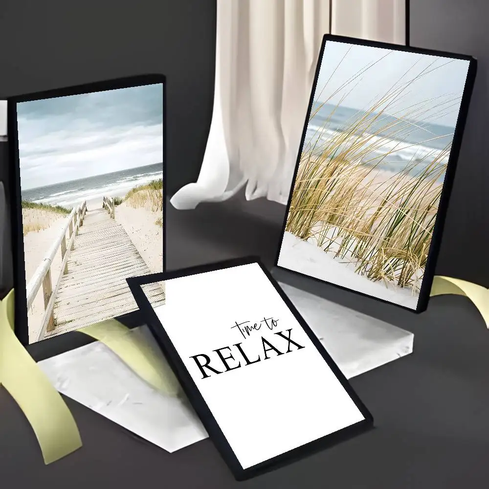 Elegant Beach And Ocean Style Works Poster Art painting poster with prints Home bedroom living room decoration gift