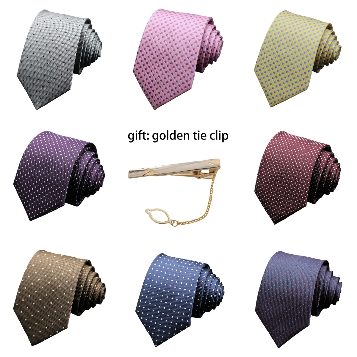 7cm Dot Neckties Skinny Fashion Business Men Polyester Microfiber Neck Tie Polka Check Men Neckie For Gentlemen Wedding