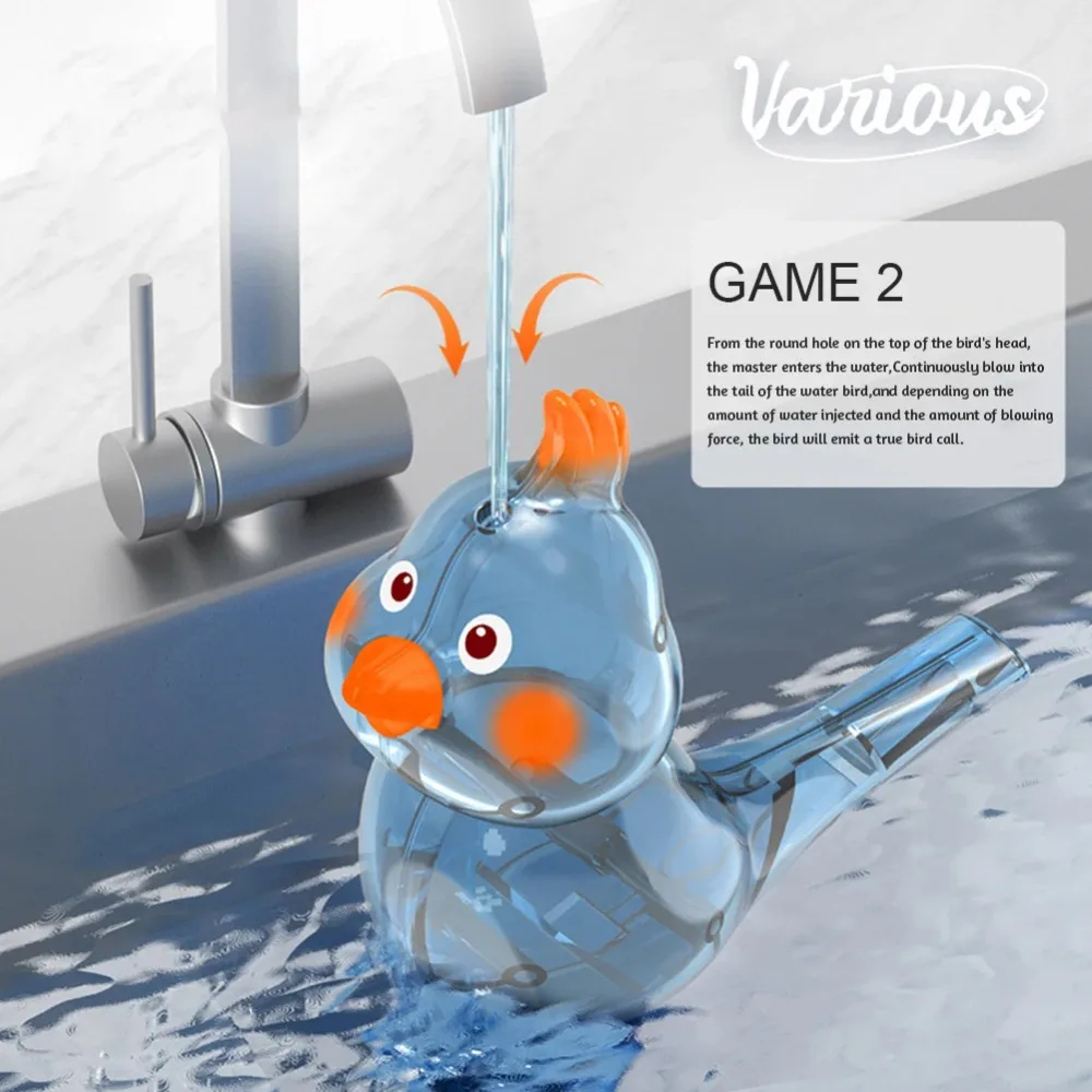 Kids Water Whistle Bird Shaped with Lanyard Small Musical Instrument Toy Bird Calling Device Educational Children Gift for Kid