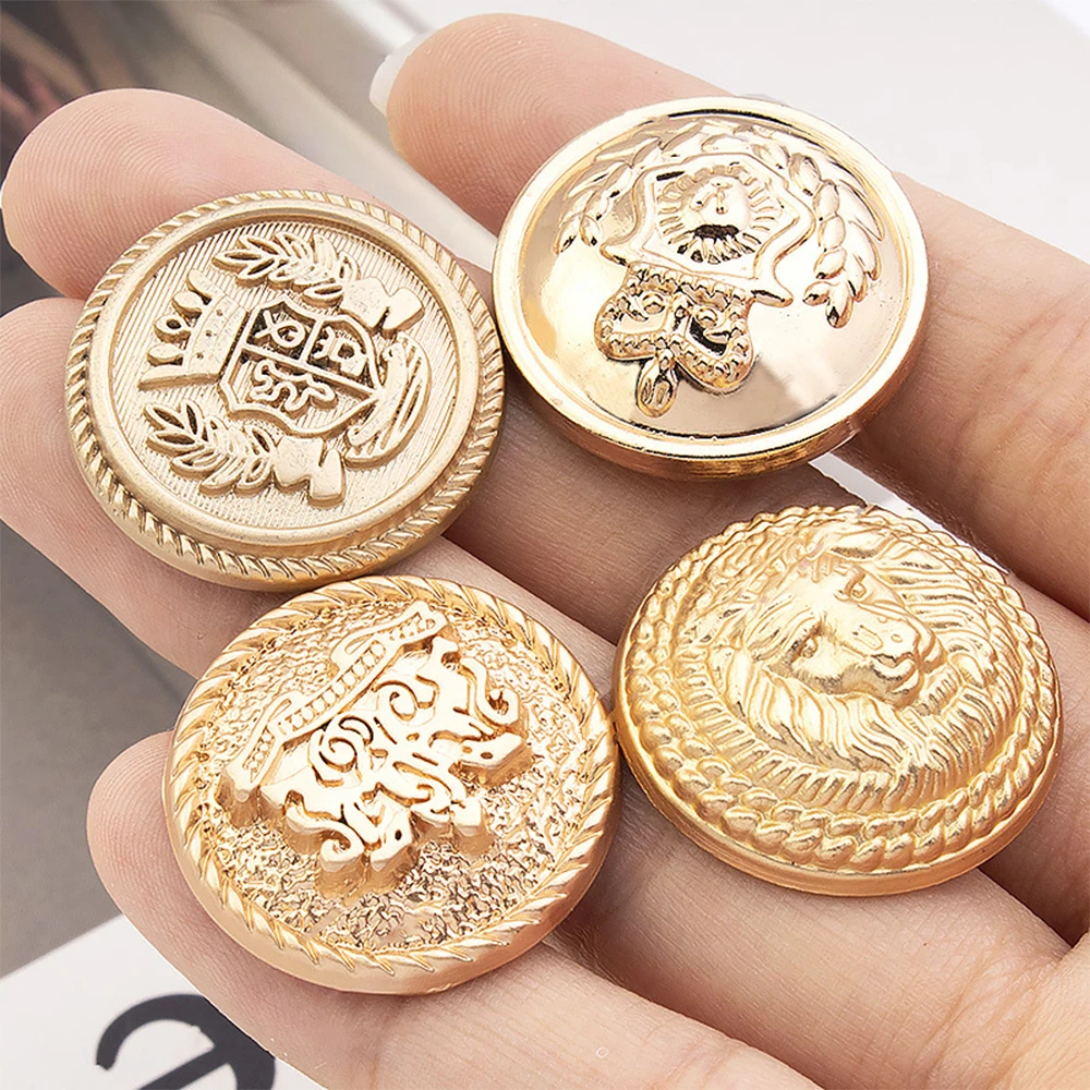 5PCS 25mm Coat Button Metal High-end Suit Cashmere Windbreaker Retro Gold Decorative Round All-match Accessories Skirt Button