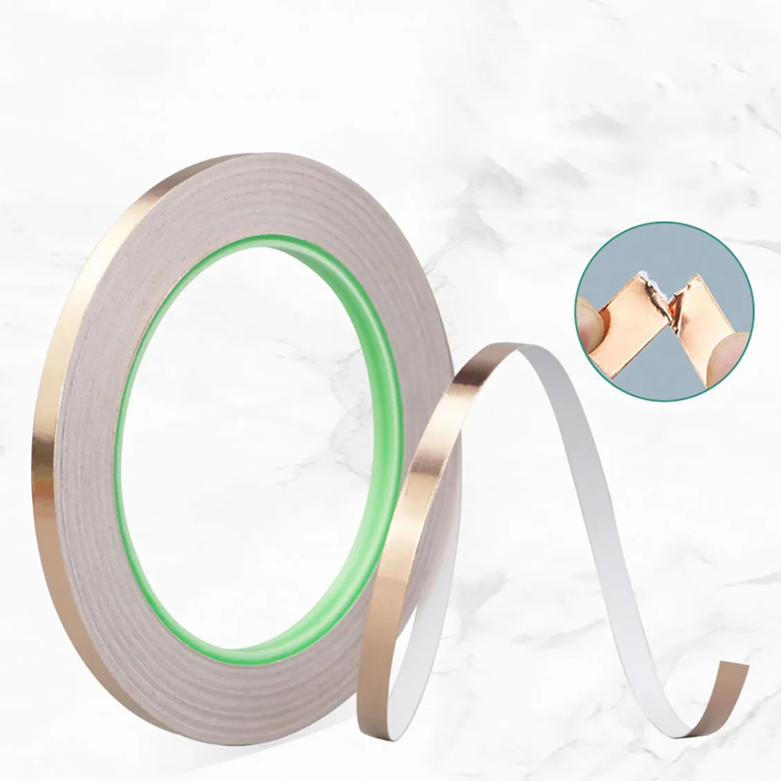 3mm 4mm 5nmmCopper Foil Tape, Mask Electromagnetic Shielding Elimination EMI Anti-Static Repair Double-Sided Conductive Tape