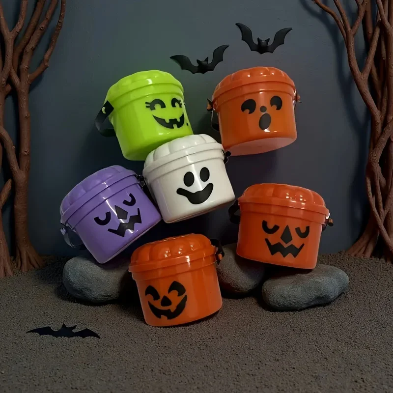Niedlicher Plastik-Halloween-Eimer mit „Trick or Treat“-Slogan, robuste Süßigkeitendose, gruselige Partydekoration für Halloween-Aktivitäten. – Detail 8