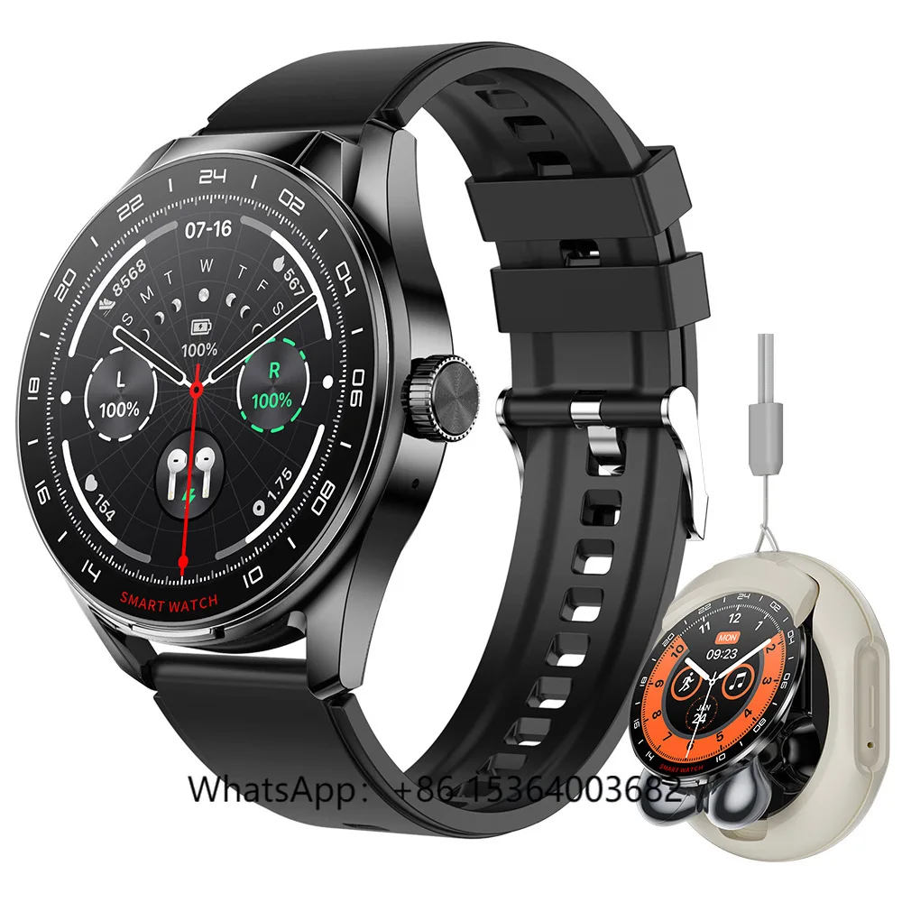 

TJXL-Smart Watch for Men and Women Full Screen Bluetooth Two-In-One Headset IOS Compatible with Android Functionality