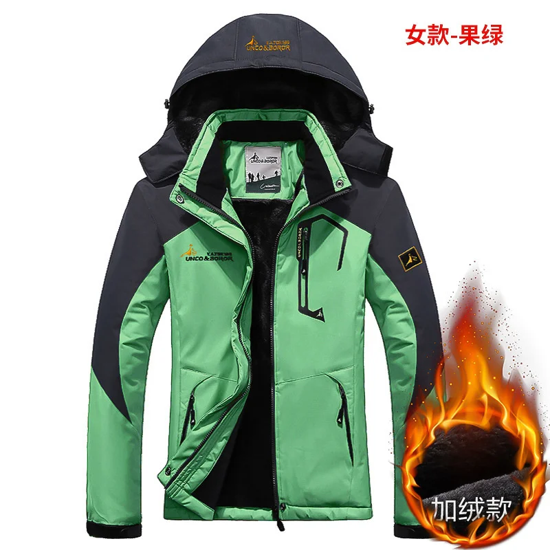 

Outdoor Men Women Plus Size Fleece Thickness Warm Clothes Lovers Skiing Mountaineering Windbreak Cotton-padded Sports Jacket