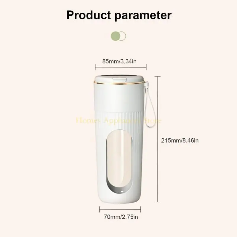 D0AB 340mlポータブルエレクトリックブレンダーUSB C充電式コードレスジューサーパワフルジューサーカップスムージージュースフードミキシング用