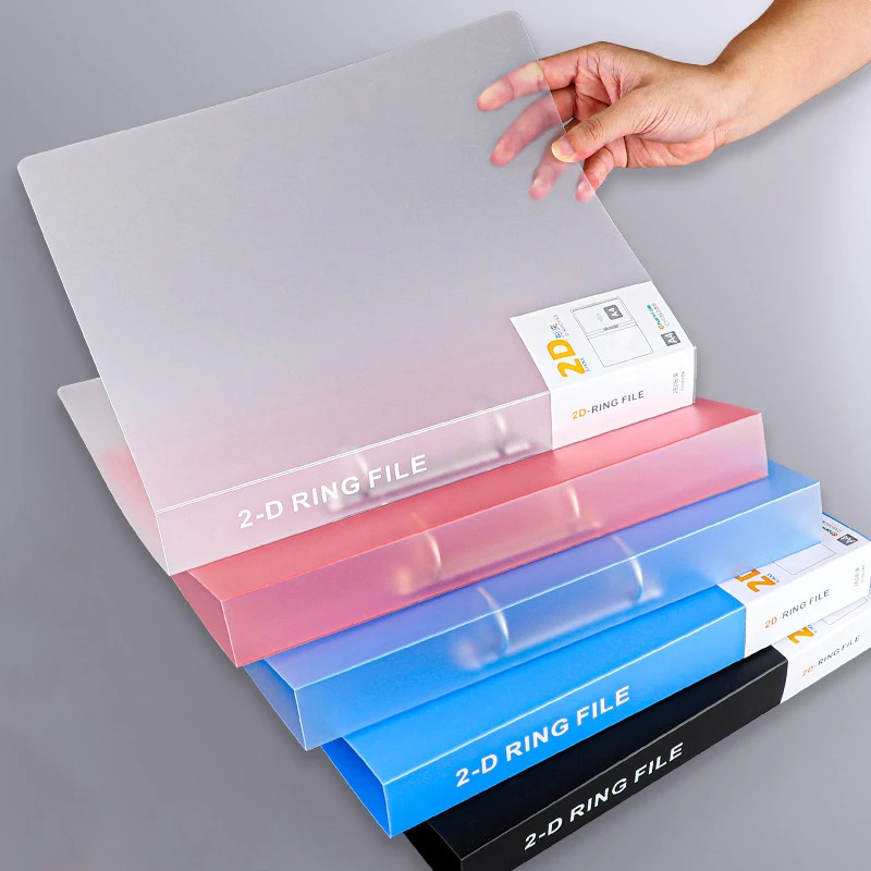 Imagem -02 - Plastic pp Folder For Study Supplies a4 File Bolsa Storage Box Binder 2-hole Study Materials Test Papers Folder Conveniente