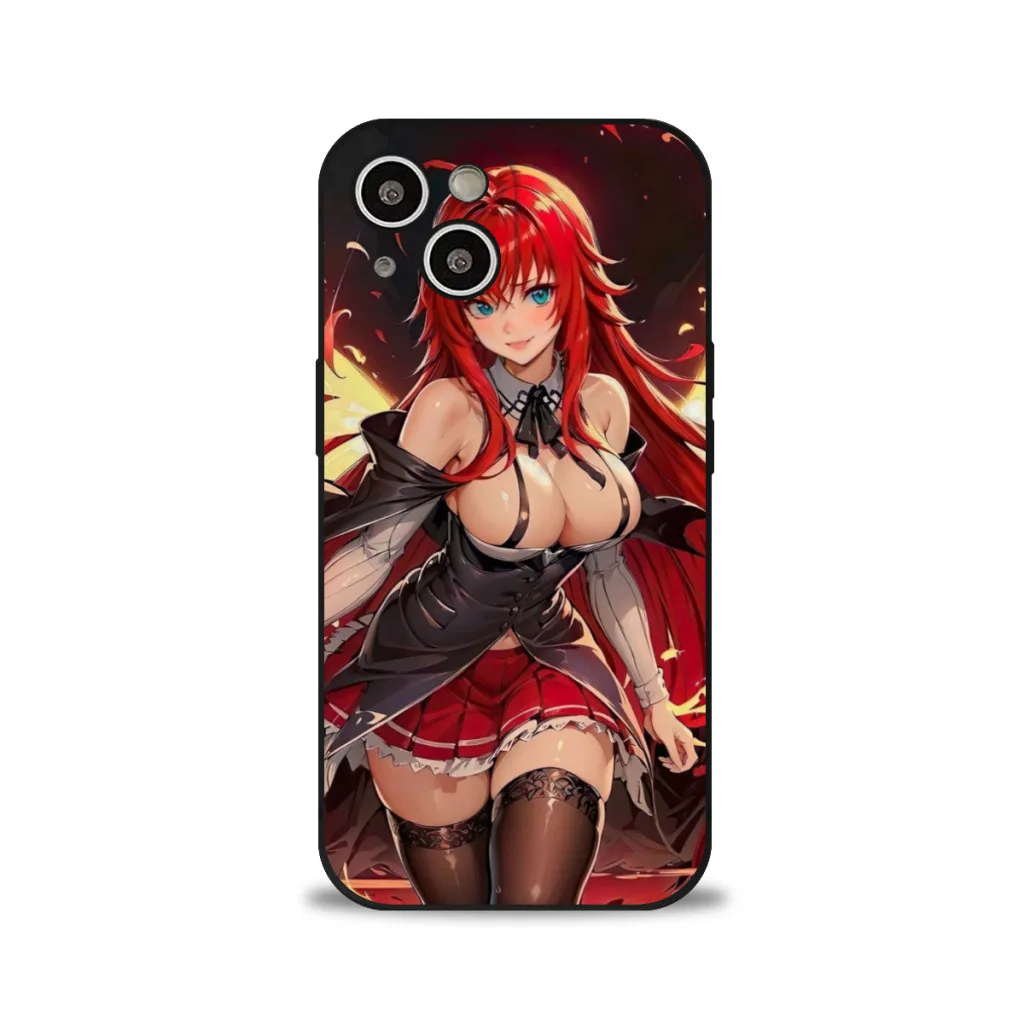 Phone Case For iPhone 15 Pro Max Plus Soft  Silicone Cover Anime swimsuit girl