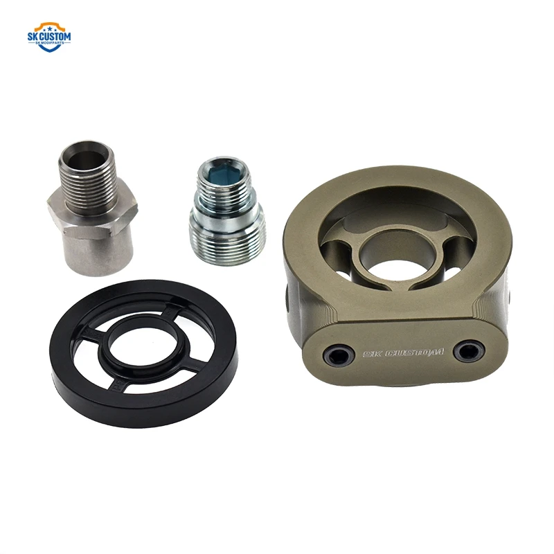 Adattatore piastra sandwich filtro olio sensore in alluminio 1/8 NPT per VW Audi 1.8t 2.0t EA888 Gen2 pressione temperatura