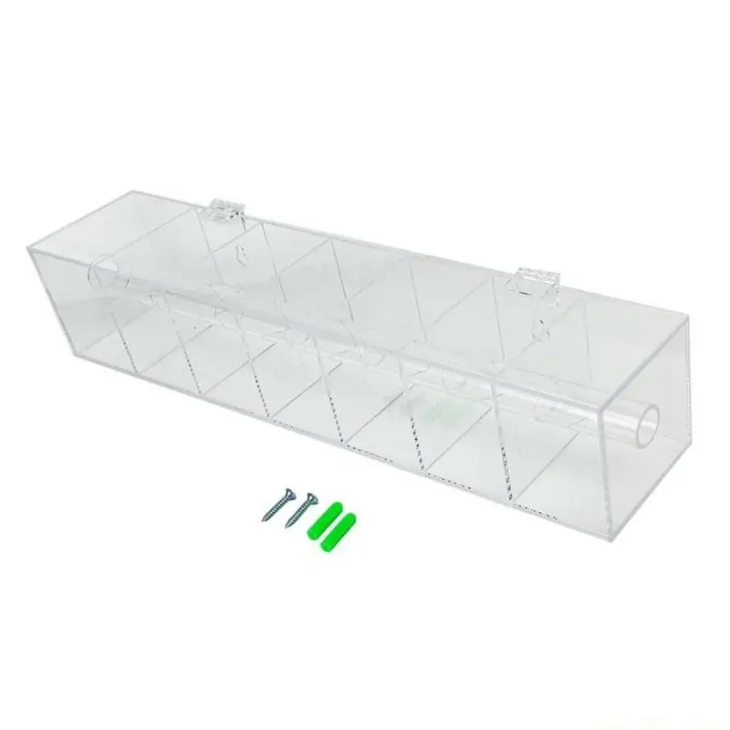 QX2E Clear Acrylic Label Storage Box 7 Section Manual Dispenser For Roll Craft