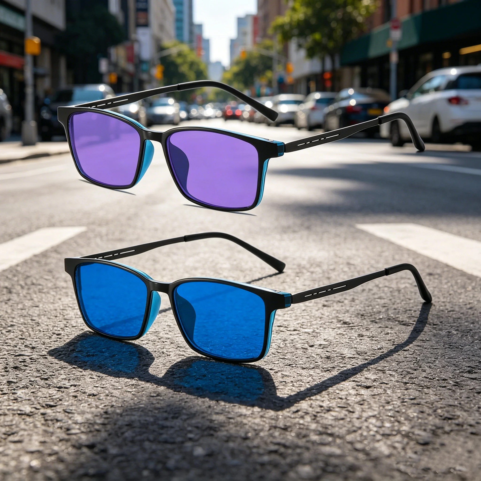 

Men Business Blue Light Blocking Glasses for Mobile Phones and Computers New Trends Gaming Goggles with Blue and Purple Lenses