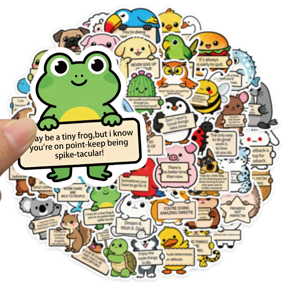 50PCS Animal Fun Emotions 2 Cute Learning Stickers DIY Luggage Manual Laptop Water Cup Computer Stickers