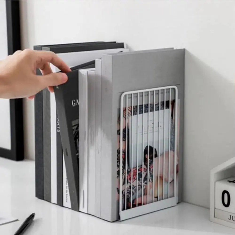 現代中空金属ブックエンド滑り止め再利用可能なドキュメントホルダー大容量頑丈な雑誌収納ラックホーム