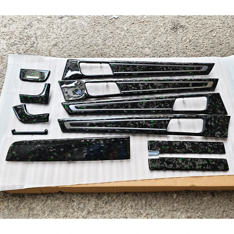 

2017-2023 971 Carbon Fiber Forged Pattern Interior Kit Central Control Door Armrests Modified Decoration