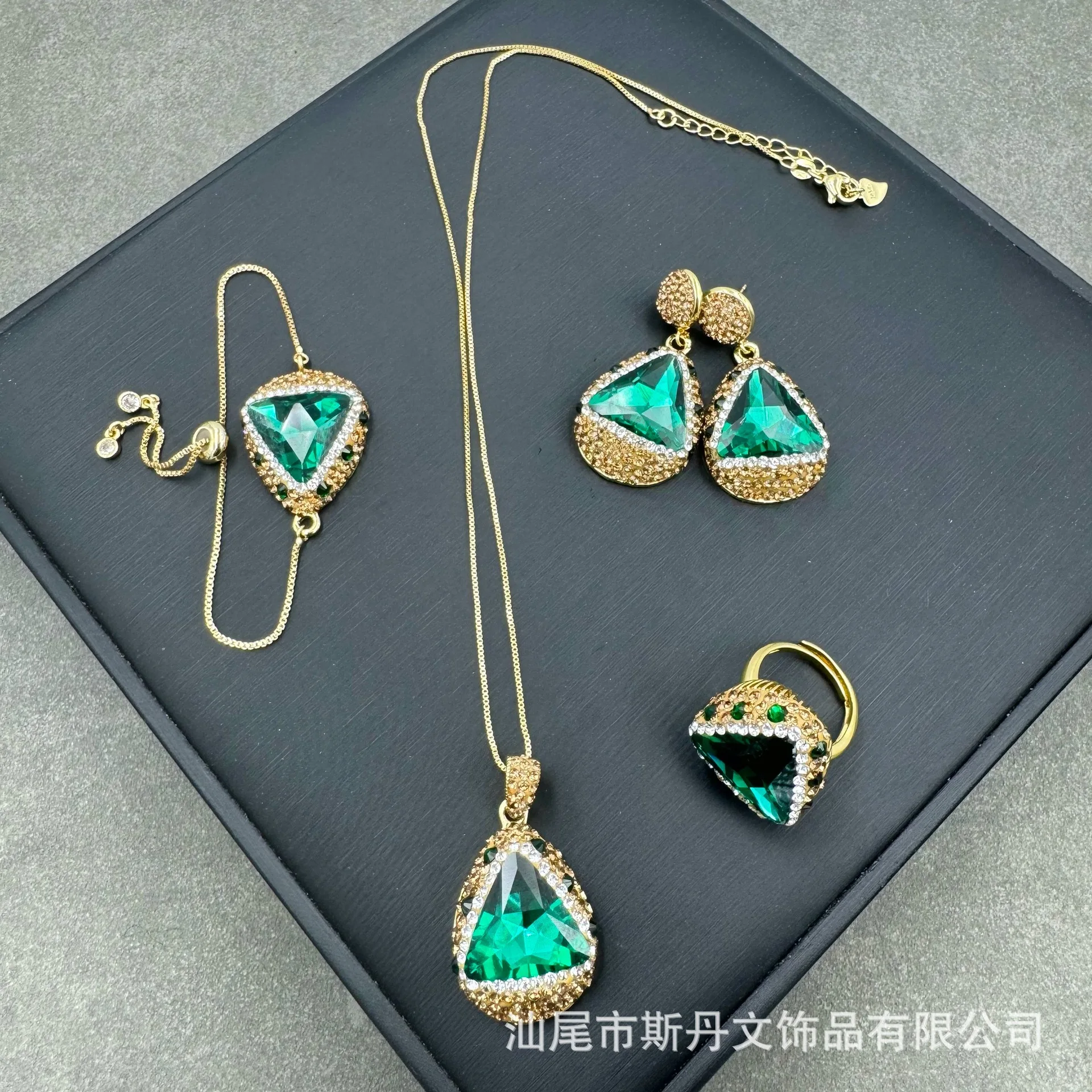 

natural Set Medieval Jewelry Crystal, Necklace Earrings Ring Bracelet
