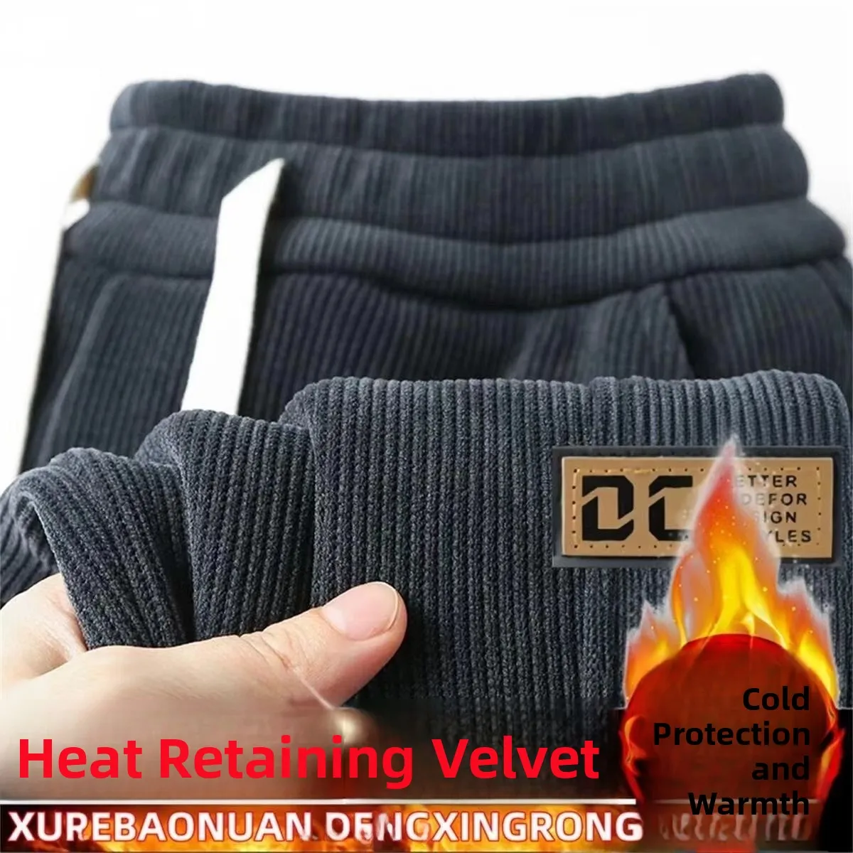 

Men's Corduroy Pants Autumn Winter Thiened Fce Sports Trousers Cuffed Casual Faionable Urban Sle Youth Polyester Ela...