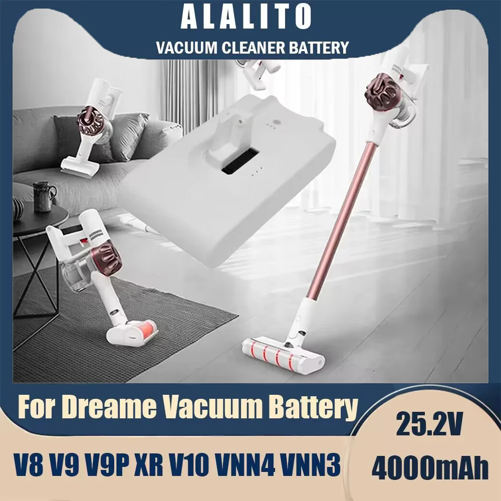 2024 New 25.2V 4000mAh For Xiaomi Mijia Vacuum Cleaner V8 V9 V9B V9P V10 VVN3 VVN4 Dreame Vacuum Cleaner Lithium Battery