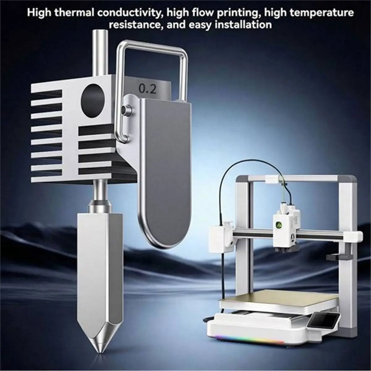 NEW FACTORY~0.2MM Hotend Nozzle Kit for SPARKX I7 Integrated Extruder Hardened Steel Print Head High-Temp Silicone Cover