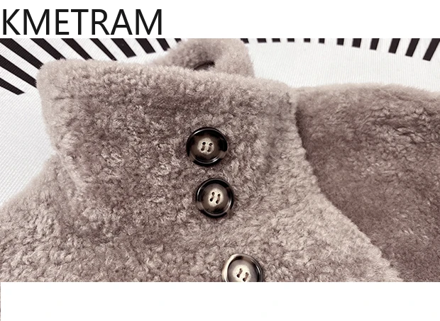 Damska dwustronna kurtka z naturalnej wełny owczej Lagon, płaszcz z prawdziwego futra, zimowe kurtki skórzane, odzież damska 2025