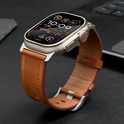 Band for Apple Watch Leather Strap Ultra 49mm 41mm 45mm Bracelet for iWatch ultra 2 49mm series 9 se 7 8 6 4 5 3 38 40 42mm 44mm