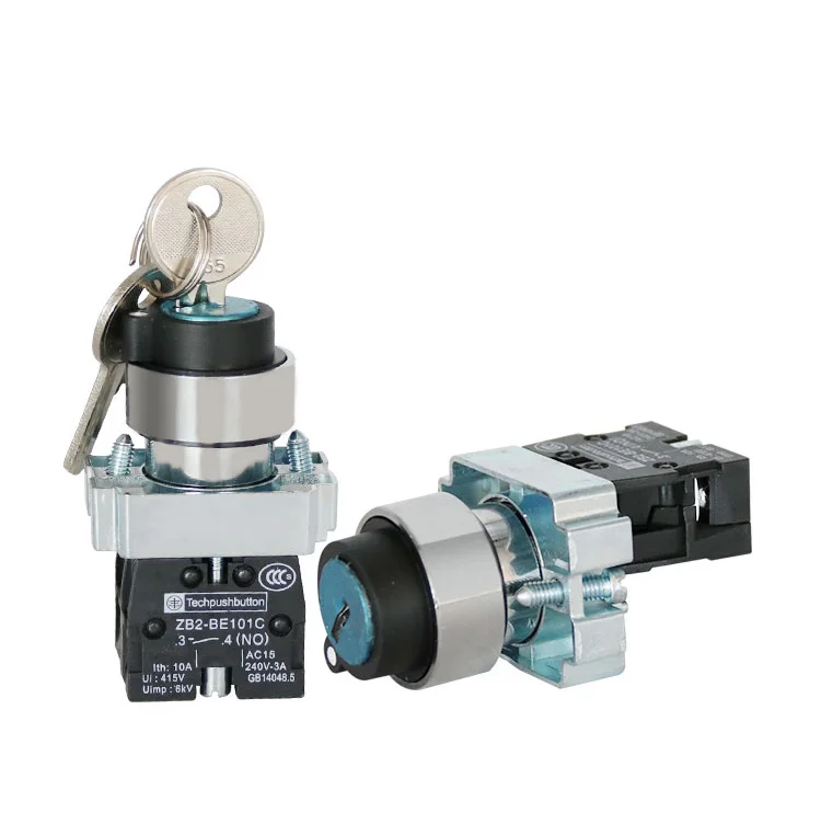 22mm 220VAC Dreh Wahlschalter XB2-BG21 XB2-BG25 XB2-BG33 Rotary Key Lock Wählen Schalter 400VAC 16A