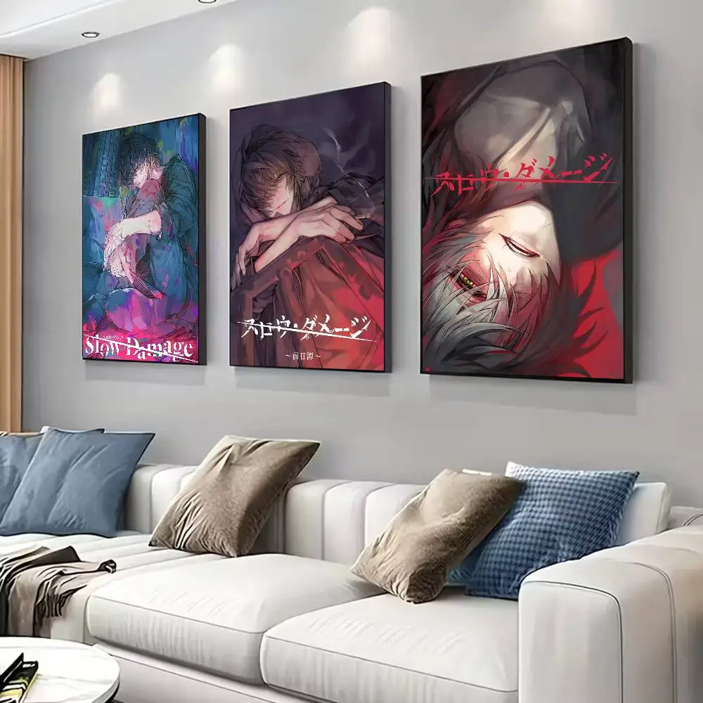 Slow Damage Game Poster for Modern Decor in Home Offices, Bedrooms, Living Rooms, Kitchens, Bathrooms.