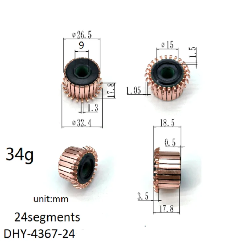 Cobre cabeça retificador reversor, Dhy-4367-24, 26.5x9x17.8x24p