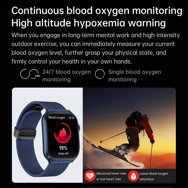 2025Новые модные умные часы 320*386 HD 3D изогнутый 1,96-дюймовый экран Bluetooth вызов ЭКГ сердечного ритма артериального давления умные часы для здоровья