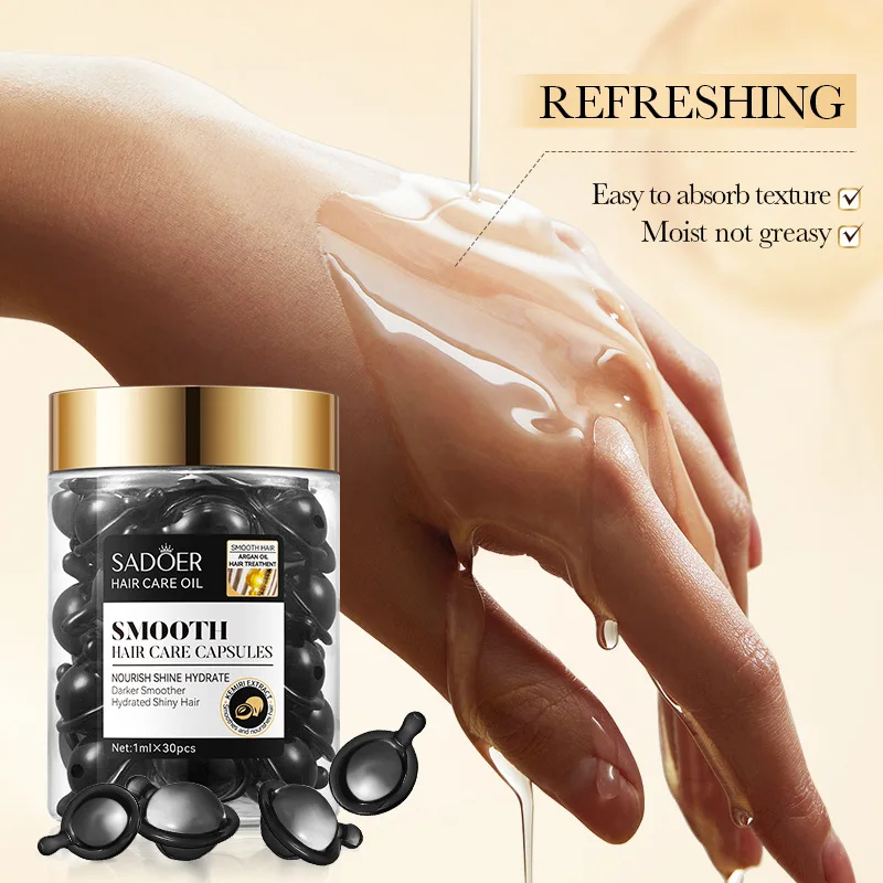 1ml*30 Capsules of Moroccan Argan Oil Hazelnut Smoothing Conditioner, Suitable for Dry and Frizzy Hair
