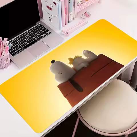 XXL Cartoon Gaming Accessories Gamer Cartoon S-snoopy Keyboard Desk Mat Non-Slip Laptop Notebook Office Mousepad 90X40 Mouse Mat