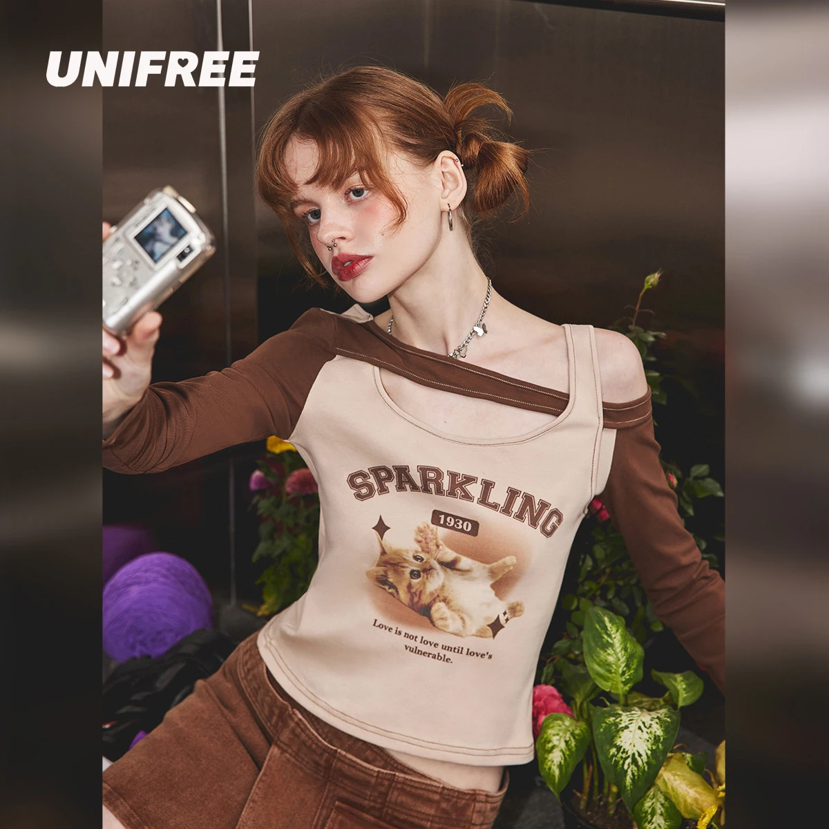 

Retro 1930 y2k Printing Long Sleeves Women's T-shirt American Hotsweet Sexy Crop Top Female T-shirt Slim Women Summer Top