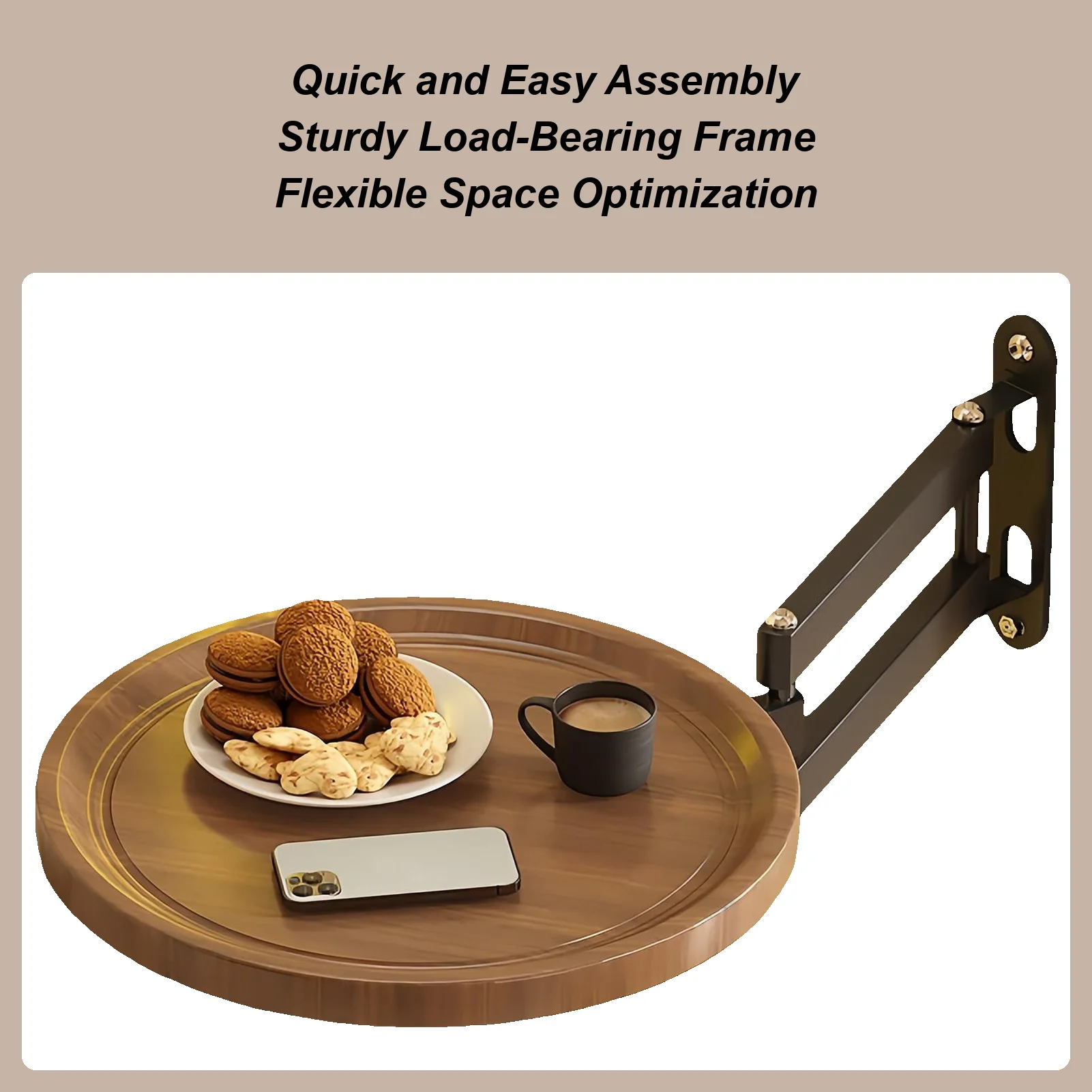 

Складной настенный поднос, выдвижной настенный поднос, круглый складной стол для квартиры, спальни, владельцев автофургонов, арендров, ванной комнаты