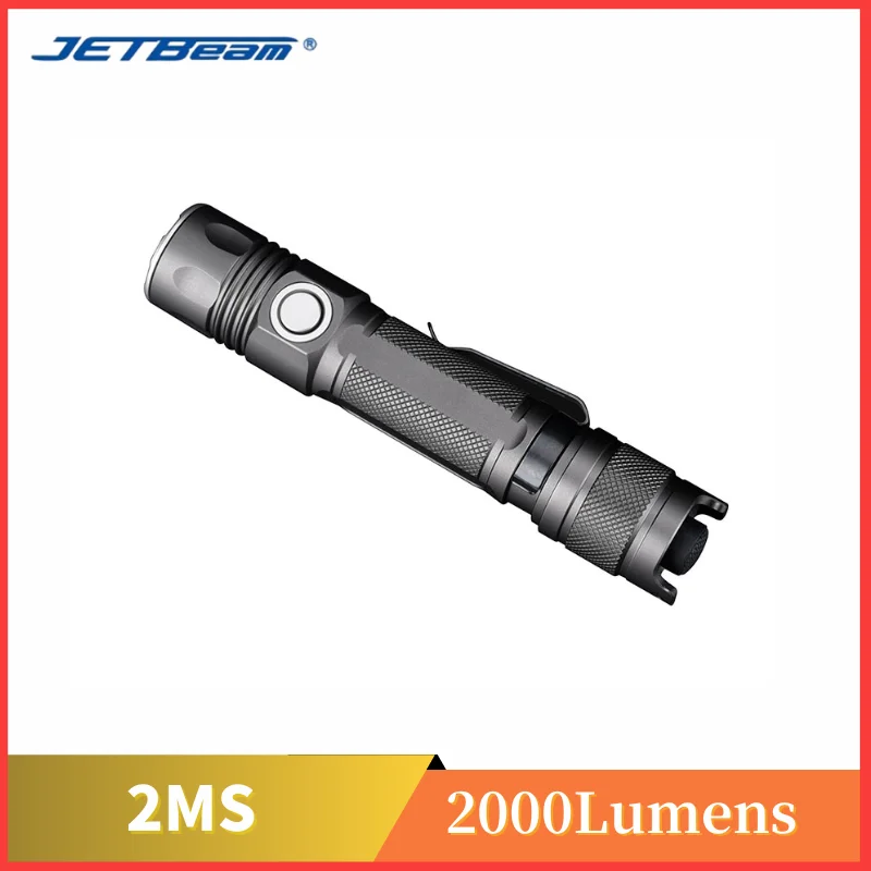 JETBEAM JET-2MS 2000 Lumens Rechargeable Tactical Flashlight With 5100 mAh Battery For Self-defense