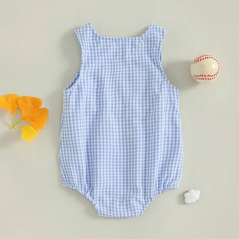 Adorable Infant Romper with Cute Animal Applique and Ruffle Detailing Soft Cotton Sleeveless Jumpsuit for Newborn Summer