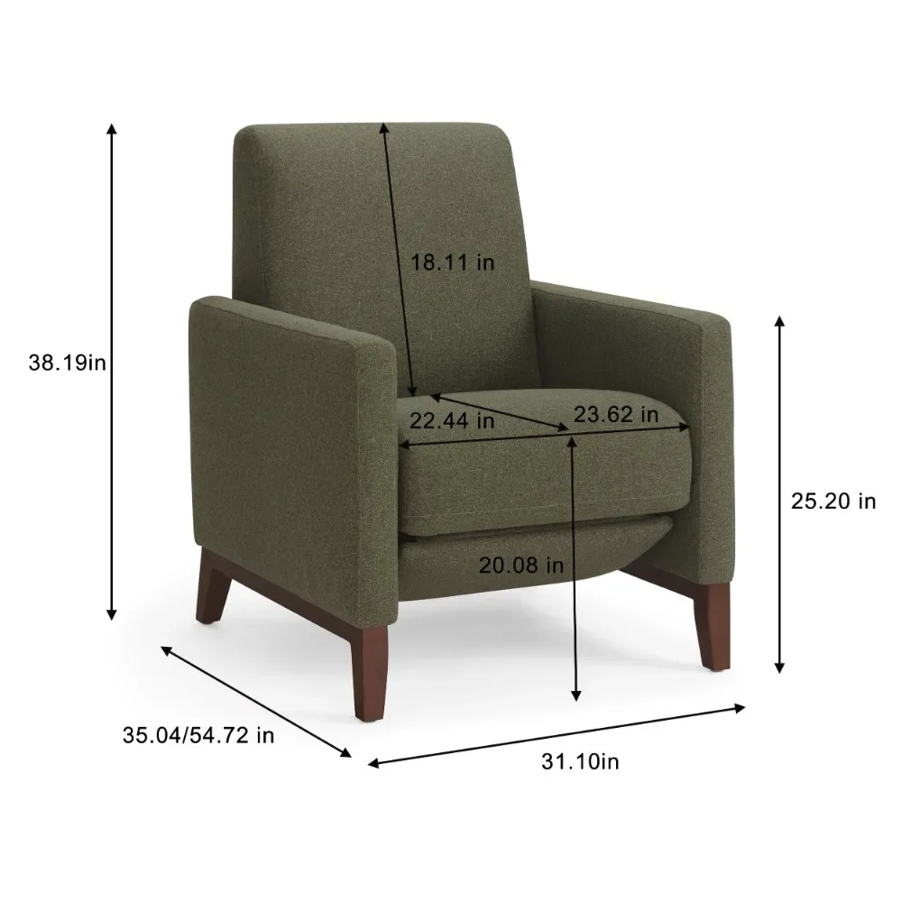 Reading Push Back Fauteuil, Olijfloungestoel