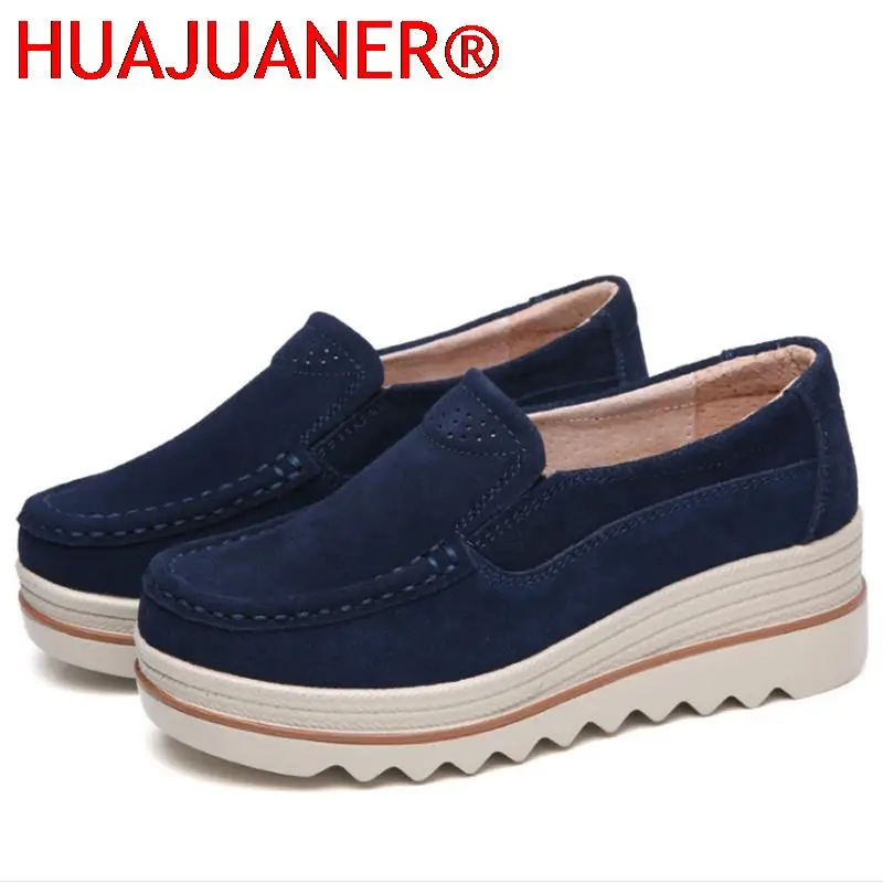 2026 Spring Women Flats Shoes Platform Slip On Flats Woman Sneakers Female Suede Ladies Tenis Loafers Moccasins Casual Shoes