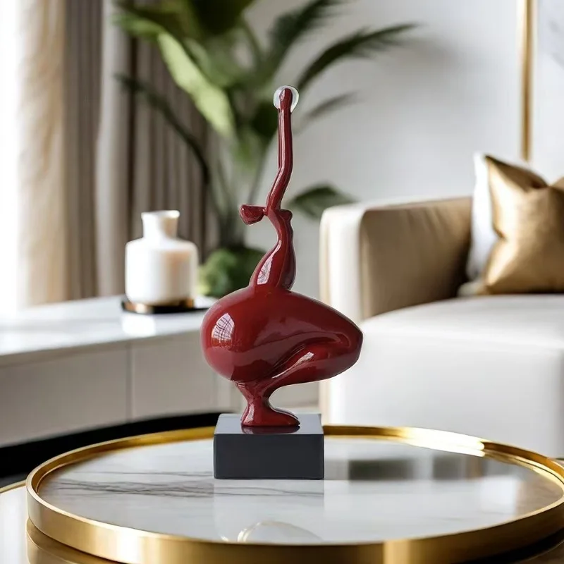 

Фигурка девушки-йоги, украшение из смолы, современная гостиная, вилла, модель комнаты, отеля, мягкое украшение