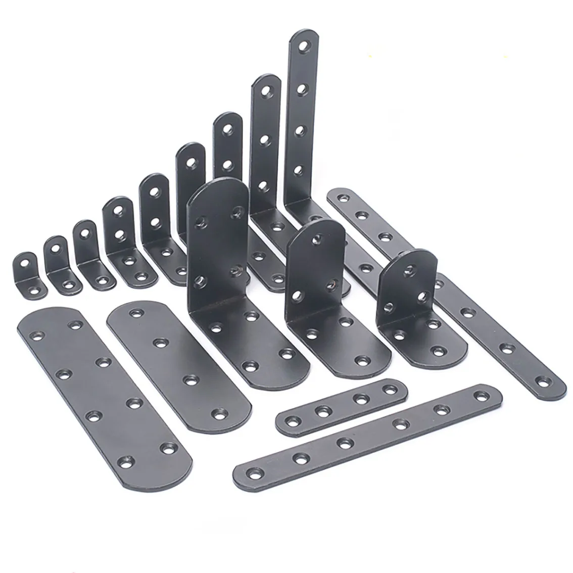 

Black Iron Straight Shape Corner Code 180 Degrees Fixed Bracket Connector Furniture Hardware Accessories